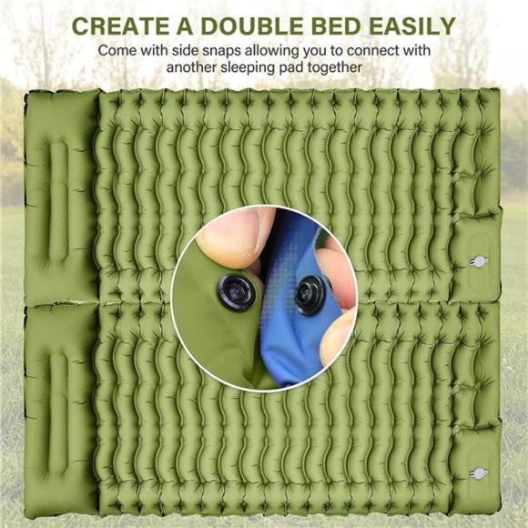 Camping Sleeping Pad, Ultralight Camping Mat with Pillow Built-in Foot Pump - Picture 5 of 7